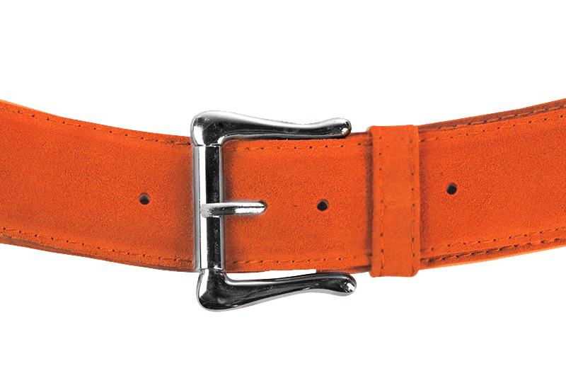 Custom-made clementine orange luxurious elegant belt.